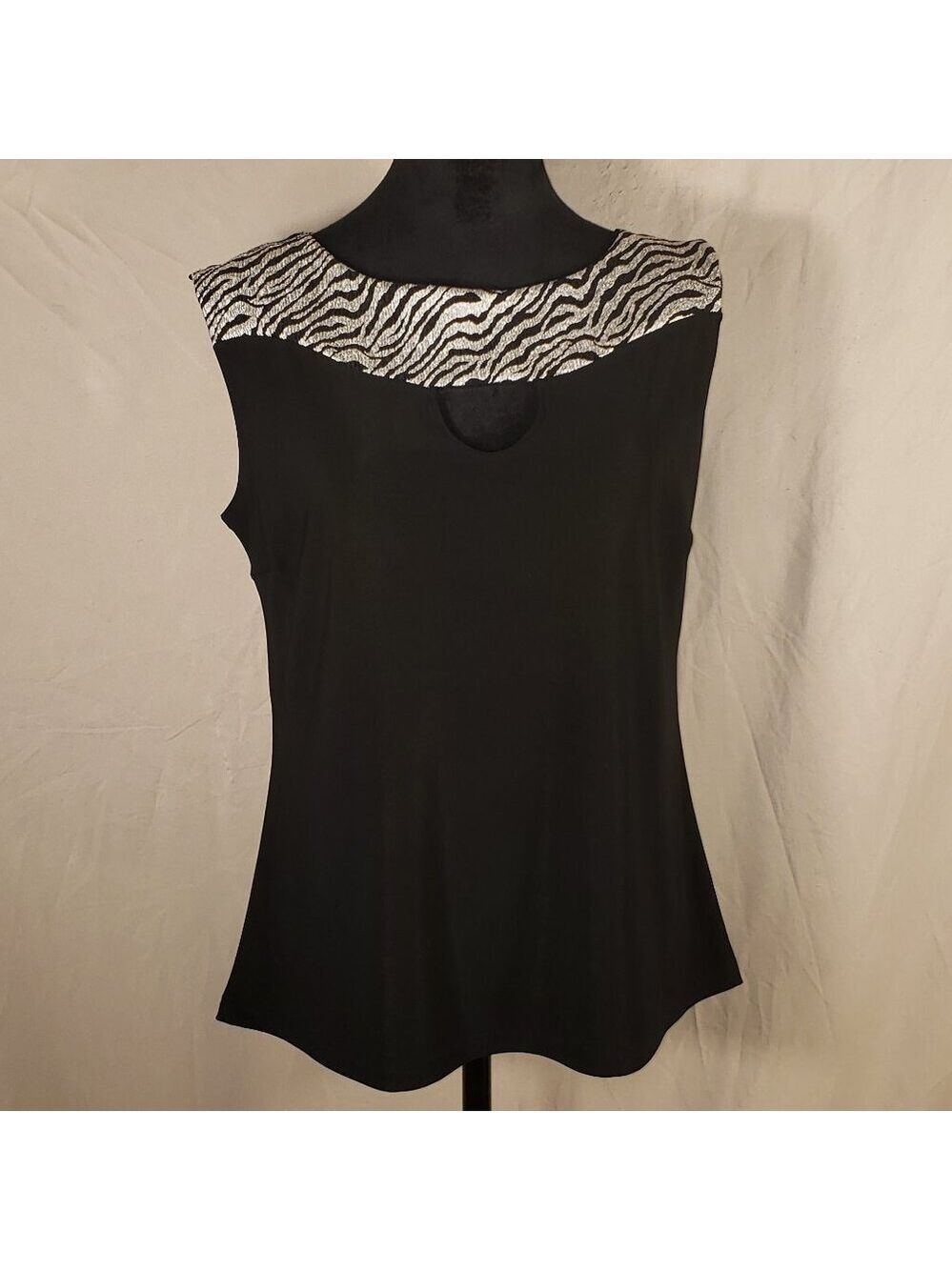 Artex Fashions Black & Silver Sleeveless Top, M